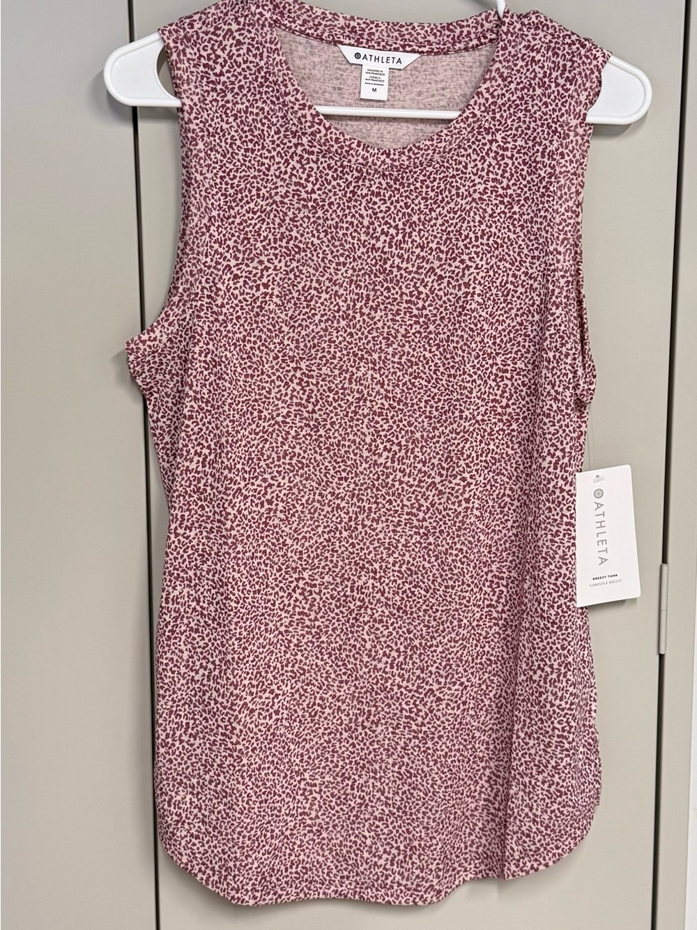 Athleta Mauve Micro Print Sleeveless Tank Top
